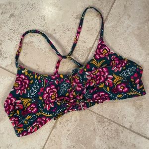 Bright floral bikini top